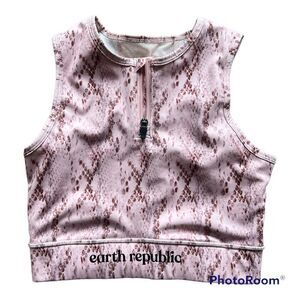 High neck Sports bra snakeskin pink